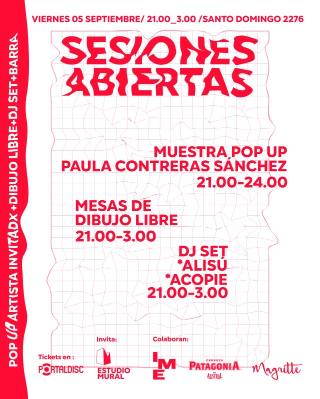 Se realizará una exposición Pop Up a cargo de la artista visual Paula Contreras Sánchez, además, de los DJ set de Alisú y Acopie, ambos especializados en música electrónica.